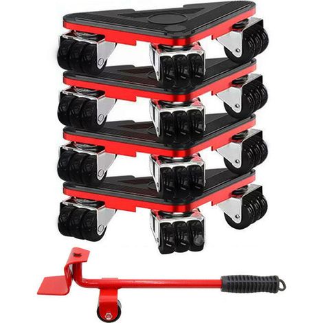 Kit De Levage Pour Meubles - Roulettes De Levage À Levier - Charge Maximale 225 Kg - Pour Canapés Réfrigérateurs Machines À Laver - Lot De 4 (1/5)