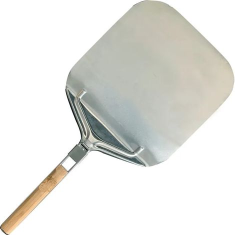 Pelle à pizza carrée en inox avec manche en bambou - Le Marquier