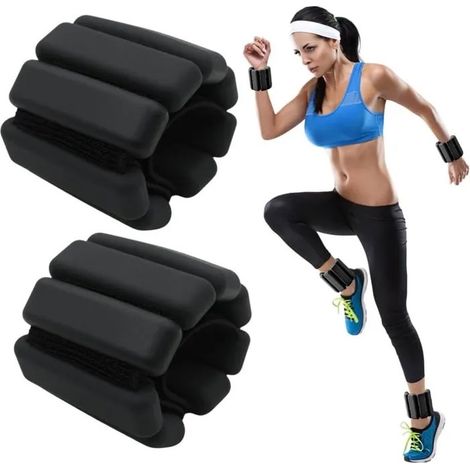 Ensemble de 2 bracelets de cheville lestés ajustables pour la marche, le jogging et le yoga (1/5)