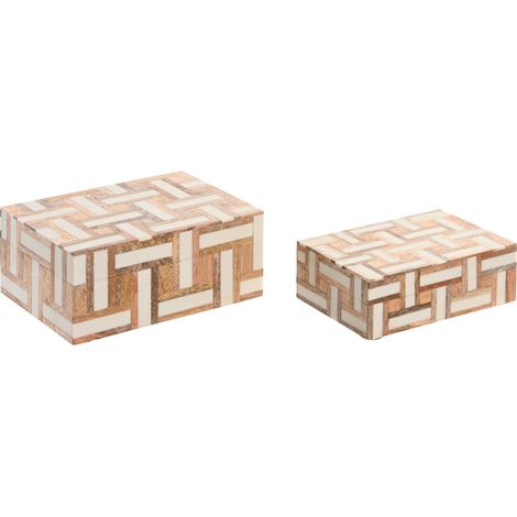 Joyero Set 2 Mango Resina 18X13X7,5 15X10X5 (1/3)