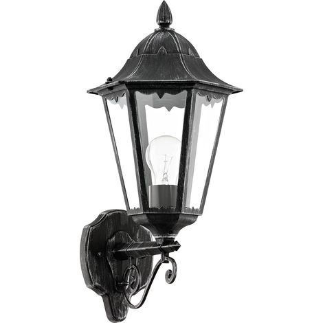 Applique Esterno Verso Alto Classica Navedo Alluminio Nero 1 Luce E27 H42,5Cm (1/7)