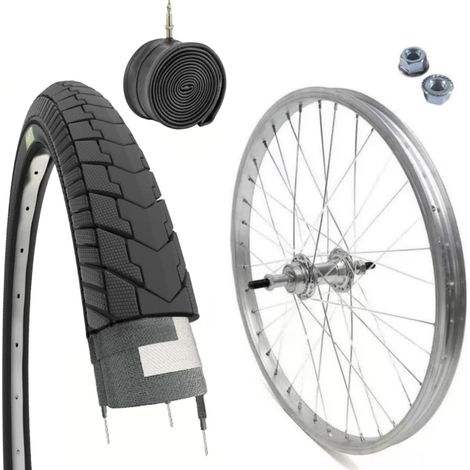 RUOTA POSTERIORE BICI 24x1.75 6/7V + COPERTONE 24+ CAMERA X CITY BIKE CERCHIO (1/2)