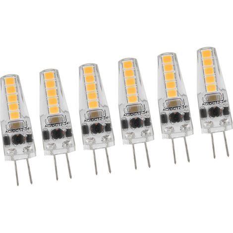 Lot de 10 ampoules LED G4 2W à culot bipolaire, dimmables, pour lustre, plafonnier ou lampe de table, blanc chaud 3000K, 12-24V CA (1/5)