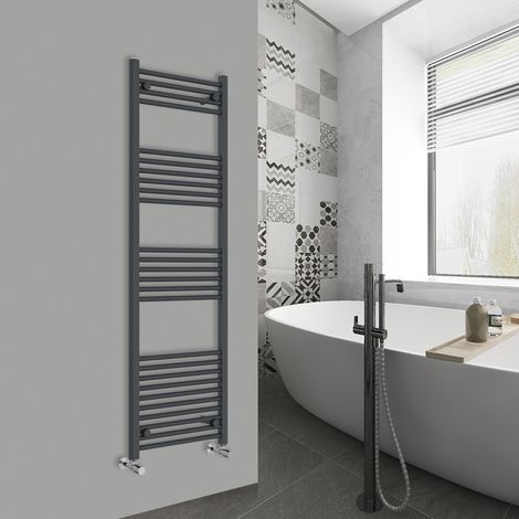 WarmeHaus Straight Anthracite Bathroom Ladder Radiator 1600x500mm (1/5)