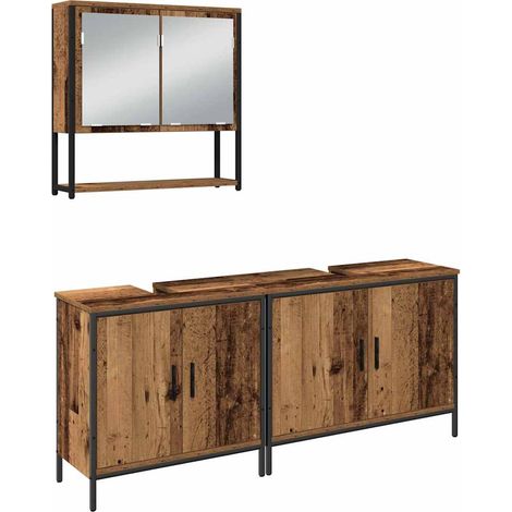 Maison Exclusive - Set di mobili per il bagno 3 pcs Marrone Legno multistrato