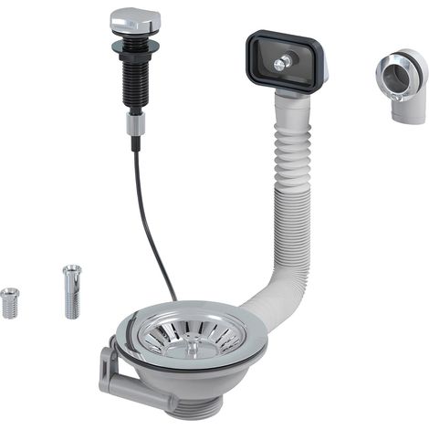 Universal Korbventil für Spüle mit Drehbedienung Siebkorb Überlauf Edelstahl recycelter Kunststoff Universal Korbventil für Spüle mit Drehbedienung Siebkorb Überlauf Edelstahl recycelter Kunststoff (1/5)