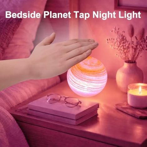 Planète Veilleuse,Lampe de Chevet Tactile,7 Couleurs (Coucher de soleil) (1/3)