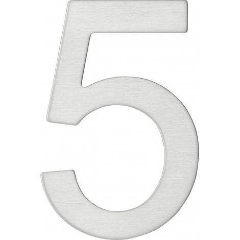 Thirard – Chiffre 5 adhésif inox 76mm – Résistant aux intempéries – Installation facile sur surfaces lisses – Pour plaques de porte et signalétique