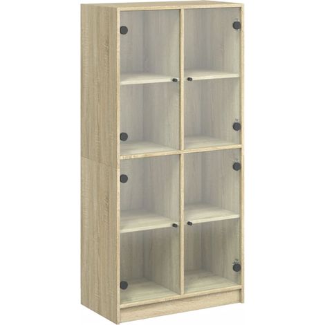 Credenza a buffet cassettiera mobiletto portaoggetti cucina soggiorno salotto alto con ante legno ingegnerizzato Sonoma marrone 020032236