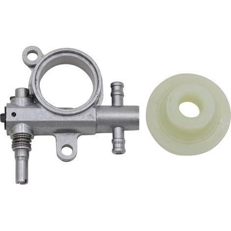 Conjunto de bomba de aceite para motosierra con piñón y engranaje helicoidal. Piezas de repuesto compatibles con motores de 25 cc y 38 cc. (1/4)