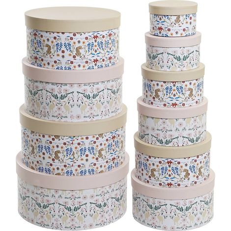 Boîte de rangement motif floral multicolore élégant - Jaunes vives avec motifs floraux et faune