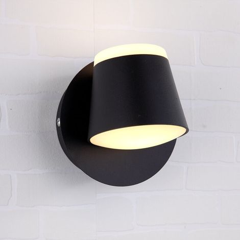 Applique LED Chambre à coucher Lampe de chevet Chambre d'amis Etude Hôtel Applique murale - 3000K Jaune chaud, 1212cm, 10W, Noir, 1pc