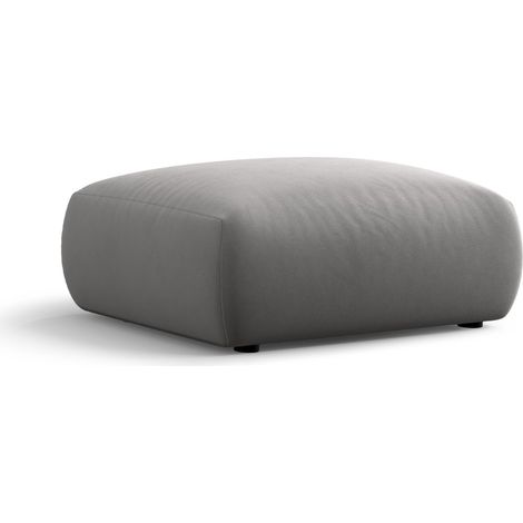 Pouf en velours gris (1/5)