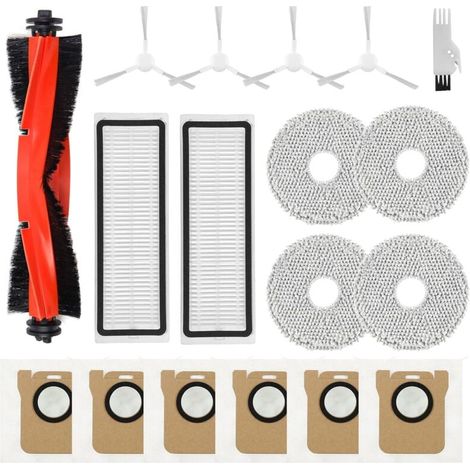 Spofan Accessoires Pièces pour Xiaomi X20+/X10+ Plus, pour Dreame L10s Ultra/L10 Ultra/L10 Prime Robot Aspirateur, 1 Brosse Principale, 4 Brosses Latérales, 2 Filtres, 4 Lingettes, 6 Sacs à Poussière (1/4)