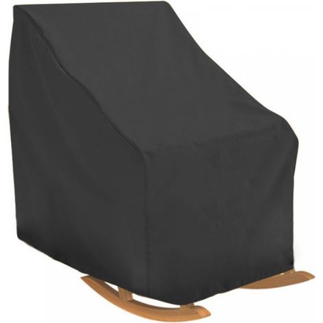 Housse de chaise de jardin imperméable noire, 70 x 83 x 99 cm, 210D, avec cordon de serrage réglable, protection UV, résistante à l'usure, adaptée aux meubles de jardin 210D, avec sac de rangement (1/4)