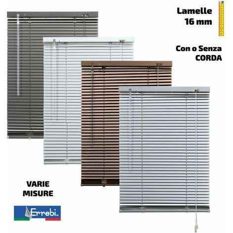 Tenda Veneziana Alluminio Lamelle 16 mm Corde Veneziane Finestre Parasole Errebi - Colore: Oro con Corda - Dimensioni: 60 x 175 cm