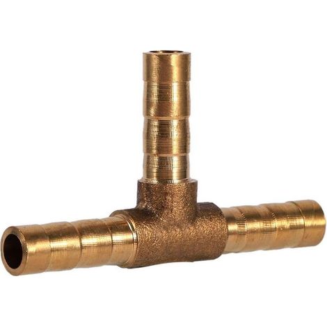 Raccord de tuyau de carburant barbelé, 3 voies en T - Raccord de tuyau en laiton - Adaptateur pour carburant, air, eau, gaz, huile(6mm) (1/5)