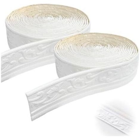 2 moulures décoratives autocollantes, 10 m de moulure d'angle pour papier peint, pour couloirs, plafonds, angles, décoration intérieure (1/4)