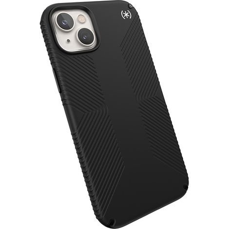 Speck Presidio2 Grip MagSafe - Rutschfeste iPhone 14 Plus Hülle (Schwarz / Schwarz / Weiß)