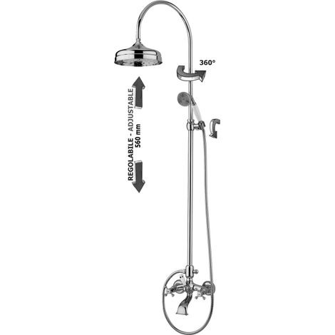 Colonna doccia regolabile Paffoni Belinda ZCOL202CR-022L  Cromato - Metallo