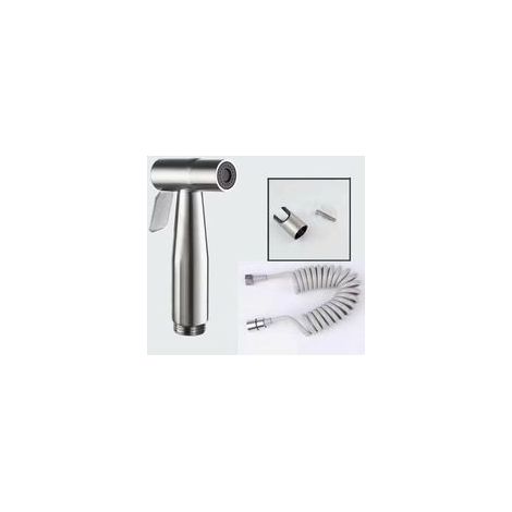 Pulvérisateur de bidet à main –avec tuyau de douche flexible télescopique en ABS de 59" pour plomberie, toilettes, bidet pistolet de pulvérisation de salle de bain (Gris) (1/5)