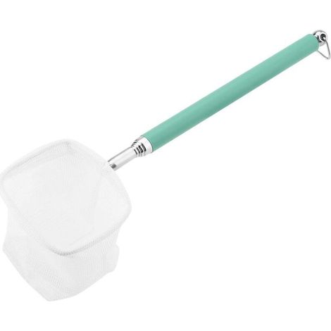 Filet d'aquarium, Filet d'écrémage de crevettes de Poisson télescopique Extensible avec poignée Longue Extensible de 7,8 à 22 Pouces pour étang de réservoir de Poissons d'aquarium(Square-Vert) (1/4)