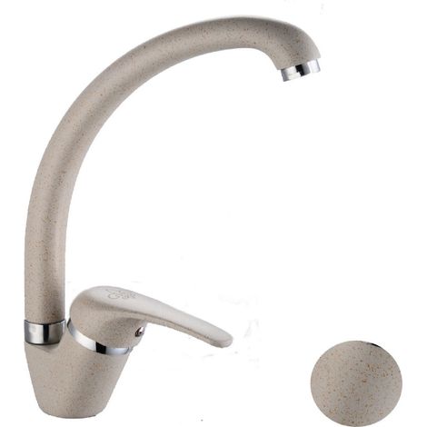 Miscelatore rubinetto monocomando lavello granito beige cucina lavello incasso