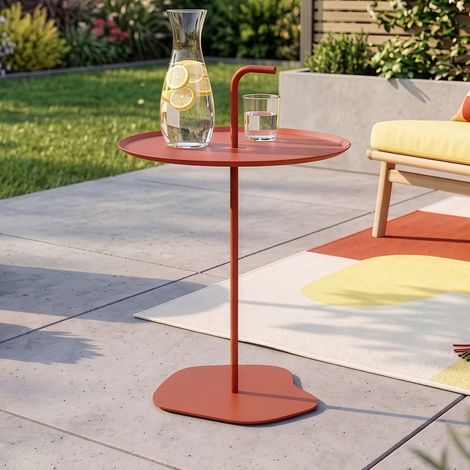Outdoor-Metalltisch Calimera 57 x Ø38 cm Terracotta [casa.pro] (1/5)