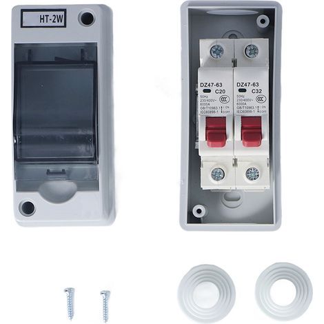 Boîte de distribution étanche IP65, 2 voies, ignifuge, boîtier de Type MCB C pour usage extérieur 20A 32A (1/5)