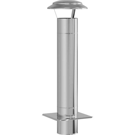 Extensión de Chimenea Plateado 25 x 25 x 82 cm Acero inoxidable vidaXL