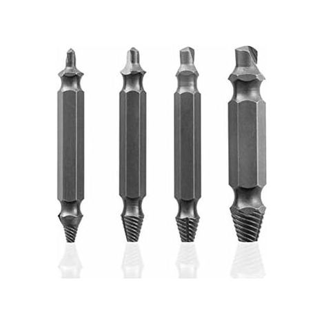 Ensemble de 4 forets extracteurs de vis endommagées pour extraire les vis endommagées, abîmées, rouillées-AquaForge (1/5)
