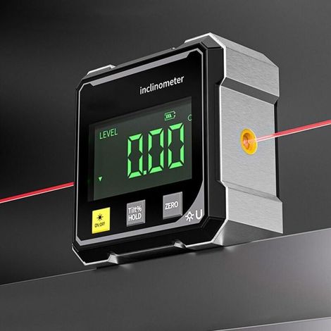 Détecteur d’Angle Numérique Magnétique 4 Faces – Niveau Numérique avec Rétroéclairage, Rapporteur d’Onglet pour Scie à Table, Cube Précis pour Menuiserie et Bricolage (1/5)