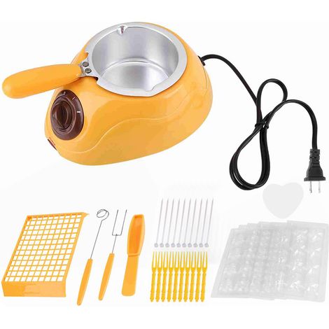 Ensemble de pots de fusion de chocolat, Machine chauffante réglable, Mini Fondue électrique pour fraises, collations à la guimauve (1/5)