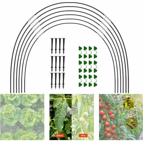 Kit de cerceaux de jardin 18 pièces – Fibre de verre durable – Protection contre le gel et les intempéries – Tunnels de plantation personnalisés - 18PCS (1/5)