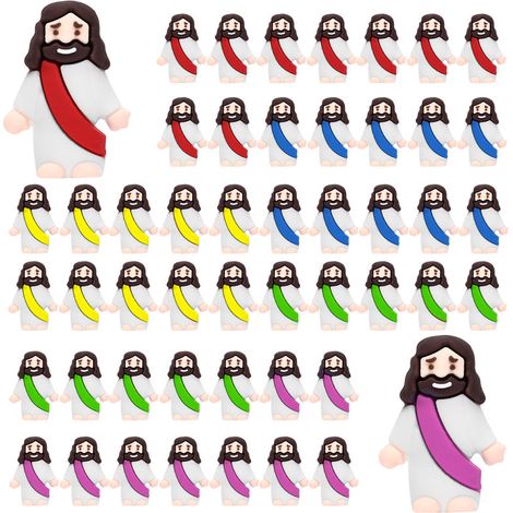 50 figurines religieuses Jésus, cadeau classique, Christ Sauveur, poupée Jésus R (1/5)