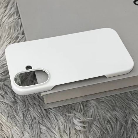 Coque de téléphone transparente rigide en polycarbonate effet grès mat pour iPhone 16 Pro blanc (1/5)