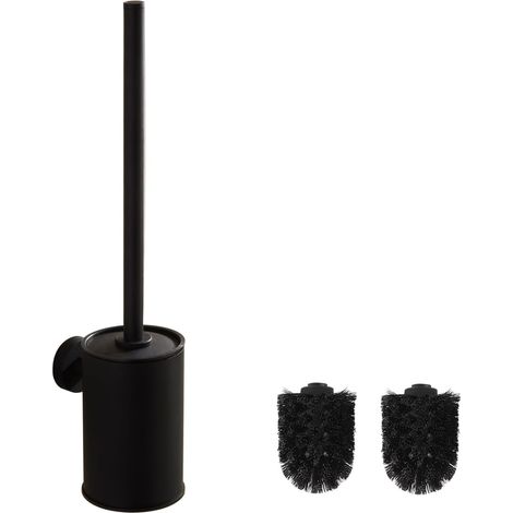 Set Brosse de Toilette avec Montage mural, Acier Inoxydable 304, Support ABS Hygiénique, Design Compact, Tête de Brosse Remplaçable pour Petites Salles de Bain (1/5)
