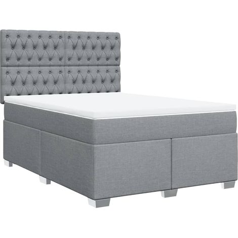 Maison Exclusive - Cama box spring con colchón tela gris claro 16 (1/5)