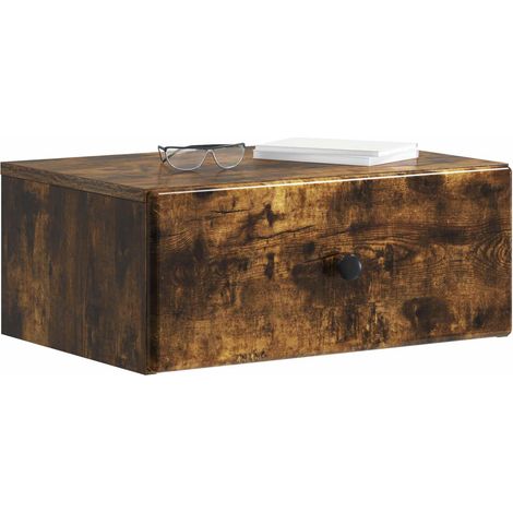 Maison Exclusive - Mobiletto da notte a muro Rovere Fumo 49 x 34,5 x 20 cm