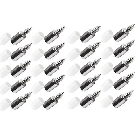 Support pour panneau d'armoire 25.5x7.5mm avec manchon en caoutchouc, clous de séparation antidérapants durs pour armoire de garde-robe et verre, lot de 20 pièces (1/5)