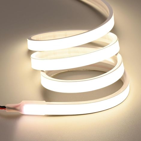 COB LED Strip Neon 24V 5M IP67 Waterproof, LED Strip 4000K Natural White 480LEDs/M 14W/M Uniform Light, Self-Adhesive Dimmable Strip Light for Bathroom, Kitchen (Headband Only) (1/5)