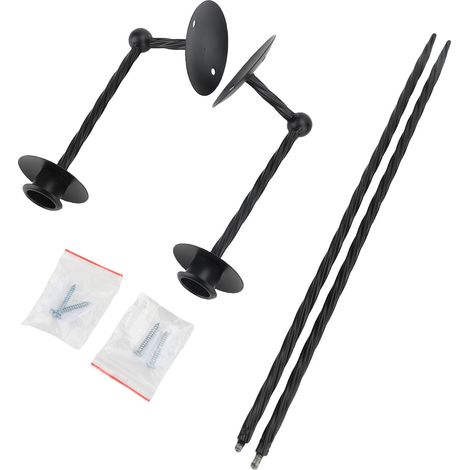 2 bougeoirs muraux métal moderne torsadé – Support monté déco noir, décoration (1/2)