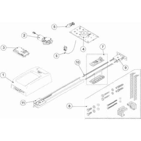 6TOPGC Carrello Completo Per Top 603h-903h Ditec 6topgc Entrematic Ricambio Originale