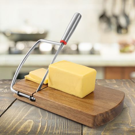 Käseschneider aus Akazienholz, Käseteiler, Käse- und Schinkenschneider, Obstschneider. (1/5)