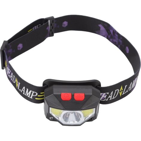 Lampe frontale LED extérieure mini multifonction en ABS, rechargeable par USB, avec capteur COB (1/5)