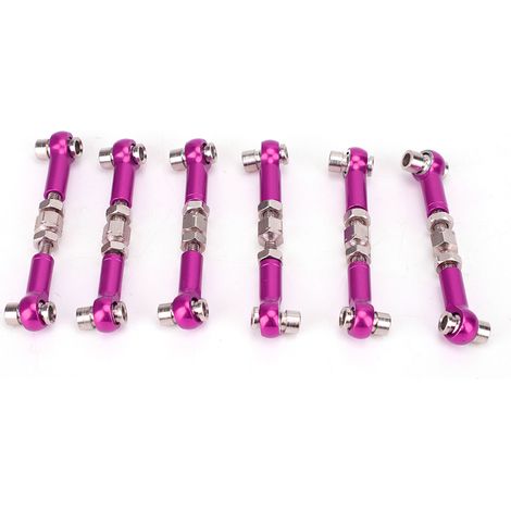6-teiliges Set verstellbarer Servo-Verbindungsstangen für RC-Cars im Maßstab 1:10, Buggys und Tourenwagen (47 mm), Zubehör, lila (1/5)