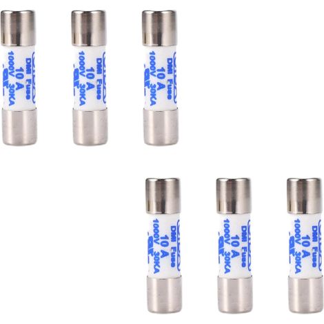 Multimeter 10x38mm 1000V 10A Ceramic Cylindrical Fuse Pack of 6