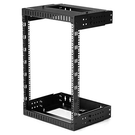 StarTech.com Rack serveur mural 15U - Armoire réseau à cadre ouvert - Profondeur de 30 à 50 cm - 15U - Rack monté sur le mur - 90 kg - Noir - Acier - Ouvert (RK15WALLOA) (1/5)