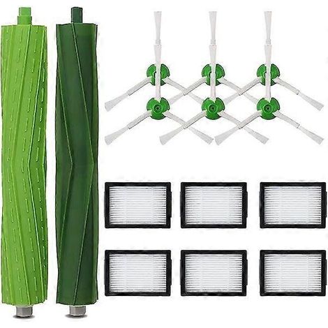 Kit d'accessoires pour Roomba E5 E6 I3 I3+ I7 J7 J7+ E5154 E5158 : kit complet de pièces détachées comprenant des pièces de rechange, des brosses latérales et des filtres.