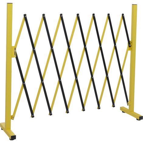 [NEUWERTIG] Alu Absperrgitter HHG-385, Scherengitter Zaun Schutzgitter ausziehbar, 103x28-200cm gelb-schwarz